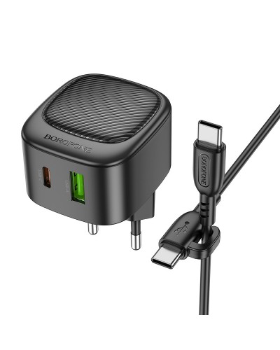 Купити МЗП Borofone BAS22A Fortune PD20W+QC3.0 (1USB-A/1C) + кабель Type-C to Type-C
