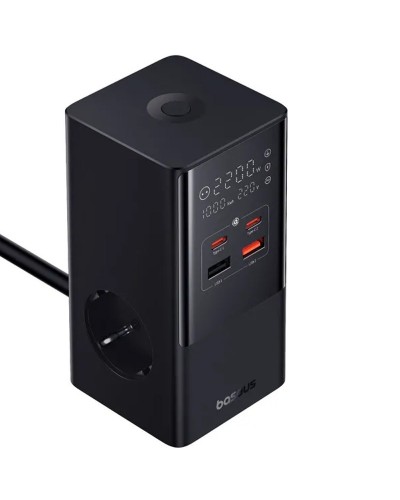Купити МЗП Baseus PowerCombo Tower PowerStrip 100W (2USB-A/2C/2Socket) (1.5m) (E00023609113-00)