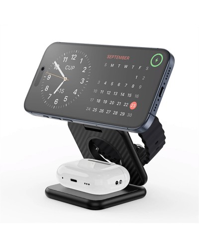 Купити БЗП WIWU Wi-W035 Kevlar Mag Go 3 in 1 wireless charger