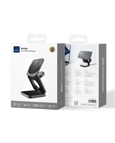 Купити БЗП WIWU Wi-W035 Kevlar Mag Go 3 in 1 wireless charger