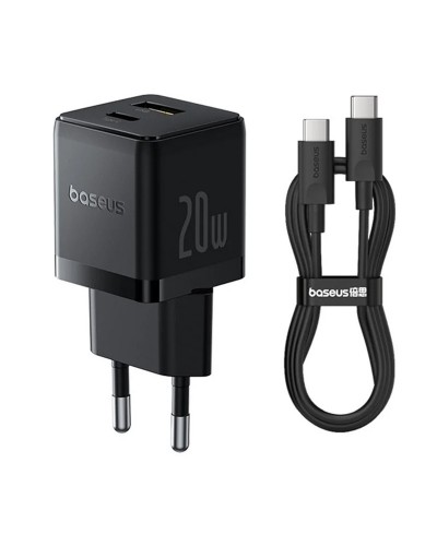 Купити МЗП Baseus Palm Fast Charger 20W (1USB-A/1C) + кабель Type-C to Type-C (P10111608)
