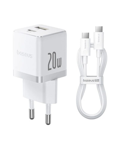 Купити МЗП Baseus Palm Fast Charger 20W (1USB-A/1C) + кабель Type-C to Type-C (P10111608)