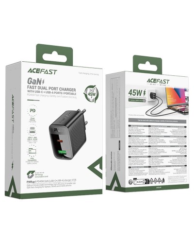 Купити МЗП Acefast A106 GaN PD45W (1USB-A/1C)