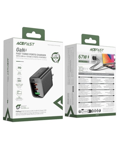 Купити МЗП Acefast A108 GaN PD67W (1USB-A/2C)