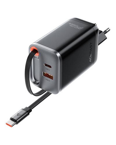 Купити МЗП Acefast A111 GaN With Retractable Cable Type-C PD67W (1USB-A/1C)