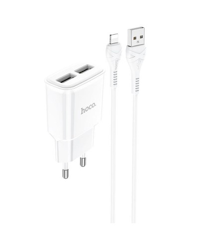 Купити МЗП Hoco C88A Star round 2.4A (2USB-A) + кабель USB to Lightning