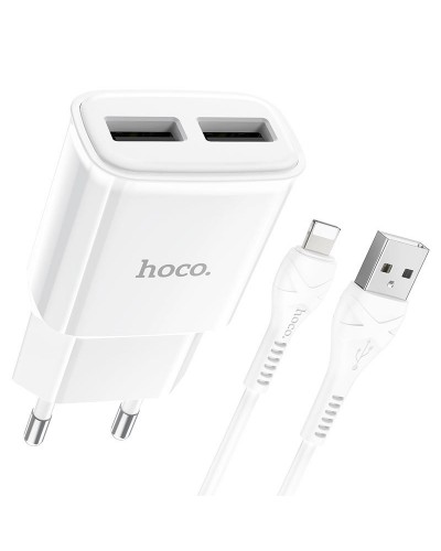 Купити МЗП Hoco C88A Star round 2.4A (2USB-A) + кабель USB to Lightning