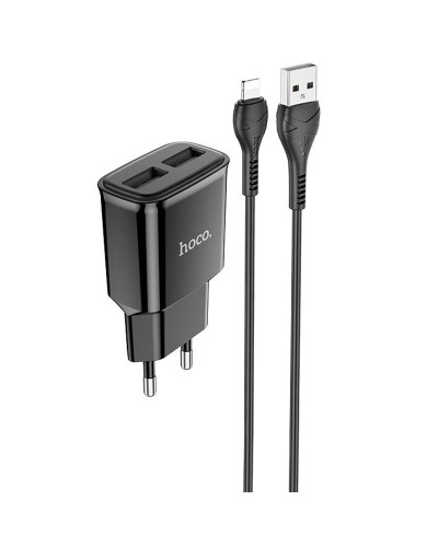 Купити МЗП Hoco C88A Star round 2.4A (2USB-A) + кабель USB to Lightning