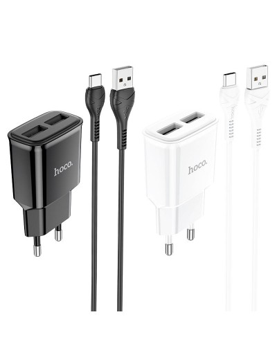 Купити МЗП Hoco C88A Star round 2.4A (2USB-A) + кабель USB to Type-C