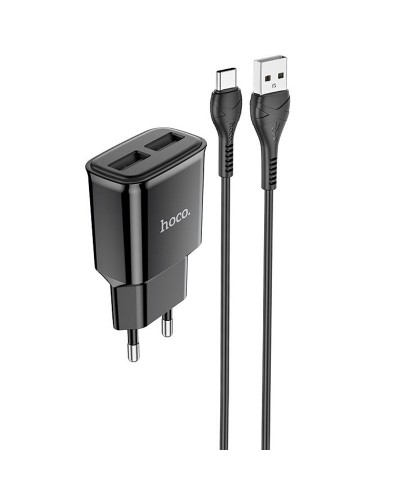 Купити МЗП Hoco C88A Star round 2.4A (2USB-A) + кабель USB to Type-C