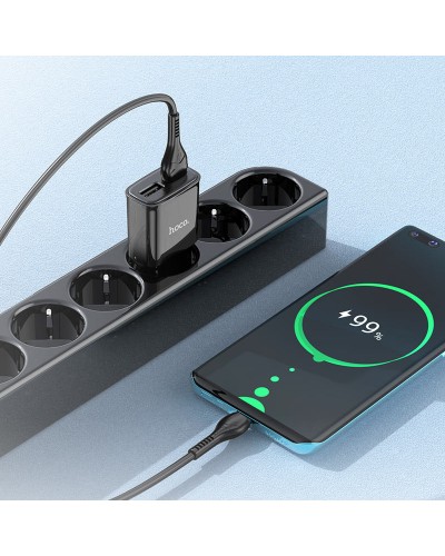 Купити МЗП Hoco C88A Star round 2.4A (2USB-A) + кабель USB to Type-C