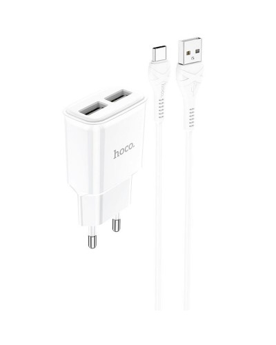 Купити МЗП Hoco C88A Star round 2.4A (2USB-A) + кабель USB to Type-C