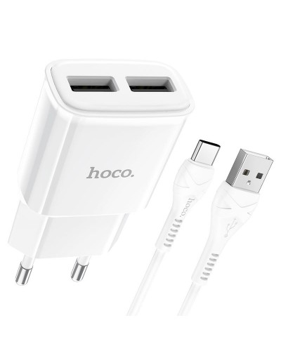 Купити МЗП Hoco C88A Star round 2.4A (2USB-A) + кабель USB to Type-C