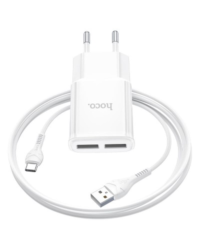 Купити МЗП Hoco C88A Star round 2.4A (2USB-A) + кабель USB to Type-C