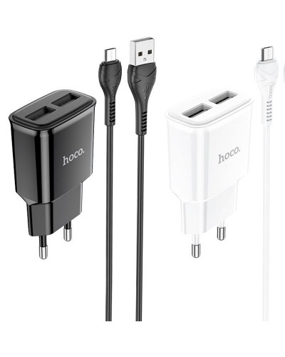 Купити МЗП Hoco C88A Star round 2.4A (2USB-A) + кабель USB to MicroUSB