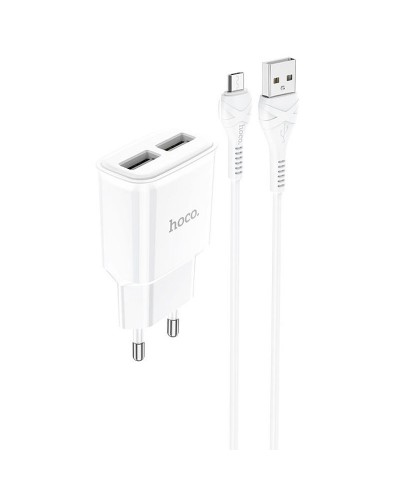 Купити МЗП Hoco C88A Star round 2.4A (2USB-A) + кабель USB to MicroUSB