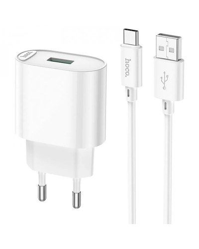 Купити МЗП Hoco C109A Fighter QC3.0 18W (1USB-A) + кабель USB to Type-C