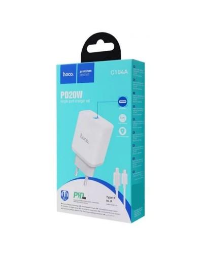 Купити МЗП Hoco C104A PD20W (1USB-C) + кабель Type-C to Type-C