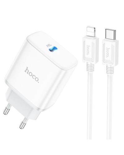 Купити МЗП Hoco C104A PD20W (1USB-C) + кабель Type-C to Lightning
