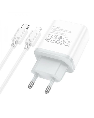 Купити МЗП Hoco C104A PD20W (1USB-C) + кабель Type-C to Lightning