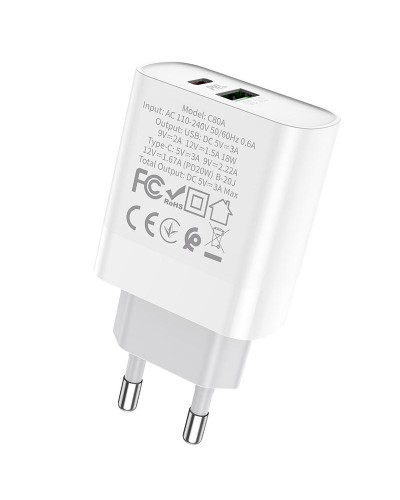 Купити МЗП Hoco C80A Plus Rapido PD20W+QC3.0 (1USB-A/1C)