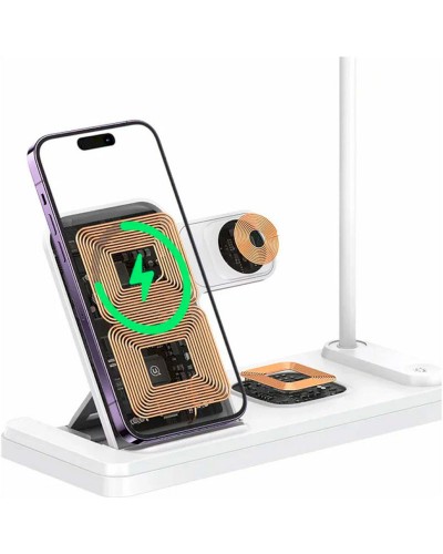 Купити БЗП Usams US-CD195 15W 4in1 Wireless Charging Holder With Table Lamp