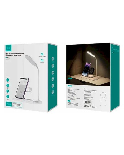 Купити БЗП Usams US-CD195 15W 4in1 Wireless Charging Holder With Table Lamp