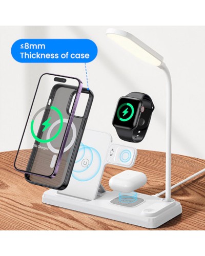 Купити БЗП Usams US-CD195 15W 4in1 Wireless Charging Holder With Table Lamp
