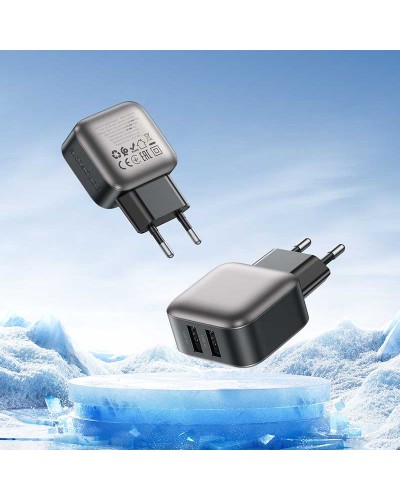 Купити МЗП Borofone BAS51A Absolute 12W (2USB-A) + кабель USB to Type-C