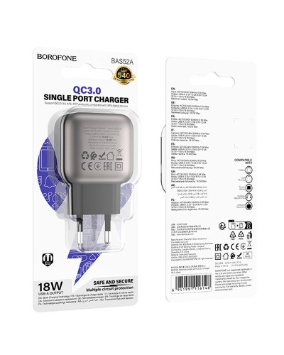 Купити МЗП Borofone BAS52A Absolute QC3.0 18W (1USB-A)