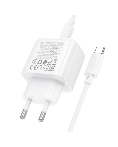 Купити МЗП Hoco CS55A Surplus PD30W+QC3.0 (1USB-A/1C) + кабель Type-C to Type-C