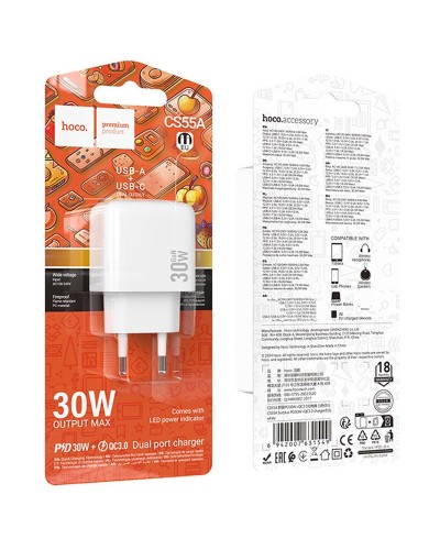 Купити МЗП Hoco CS55A Surplus PD30W+QC3.0 (1USB-A/1C)
