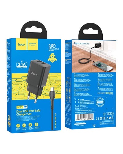 Купити МЗП Hoco N25 Maker (2USB-A) + USB to MicroUSB