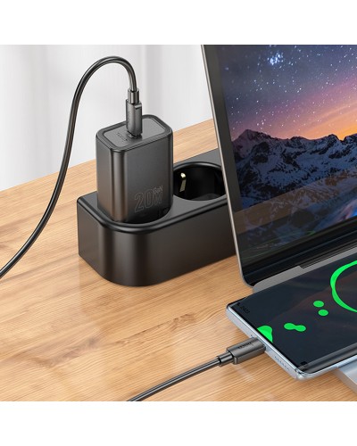 Купити МЗП Hoco N60 Gentle PD20W (1USB-C) + кабель Type-C to Type-C