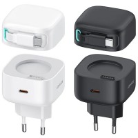МЗП Usams US-CC202 GaN With Type-C Magnetic Retractable Cable Module XMF Ser. 35W (2USB-C)