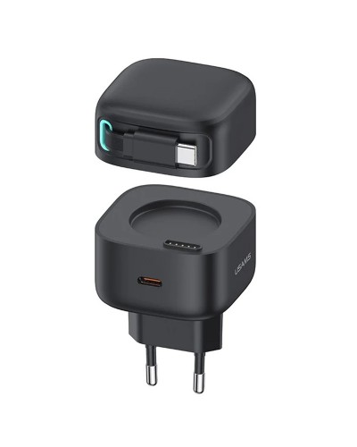 Купити МЗП Usams US-CC202 GaN With Type-C Magnetic Retractable Cable Module XMF Ser. 35W (2USB-C)