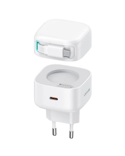 Купити МЗП Usams US-CC202 GaN With Type-C Magnetic Retractable Cable Module XMF Ser. 35W (2USB-C)