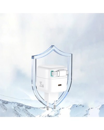 Купити МЗП Usams US-CC202 GaN With Type-C Magnetic Retractable Cable Module XMF Ser. 35W (2USB-C)
