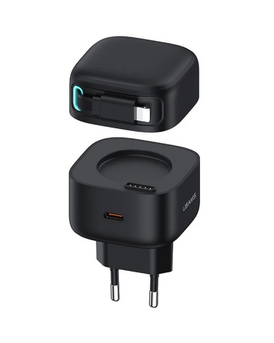 Купити МЗП Usams US-CC209 GaN With Lightning Magnetic Retractable Cable Module XMF Ser. 35W (2USB-C)