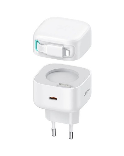 Купити МЗП Usams US-CC209 GaN With Lightning Magnetic Retractable Cable Module XMF Ser. 35W (2USB-C)