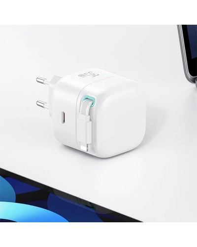 Купити МЗП Usams US-CC209 GaN With Lightning Magnetic Retractable Cable Module XMF Ser. 35W (2USB-C)