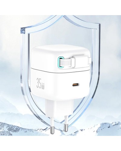 Купити МЗП Usams US-CC209 GaN With Lightning Magnetic Retractable Cable Module XMF Ser. 35W (2USB-C)