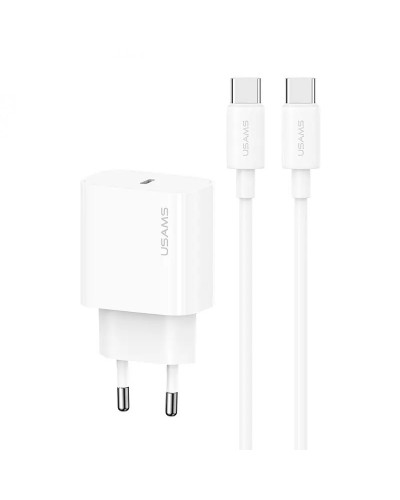 Купити МЗП Usams US-CC226 Kit-Yi Ser. 20W (1USB-C) + кабель Type-C to Type-C