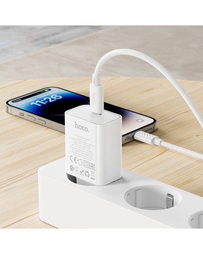 Купити МЗП Hoco C143A Benefit PD20W (1USB-C) + кабель Type-C to Lightning
