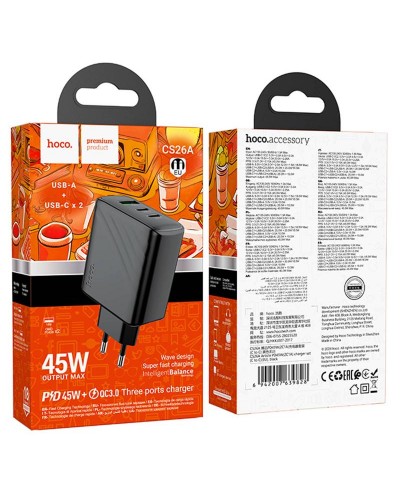 Купити МЗП Hoco CS26A Article PD45W (1USB-A/2C)