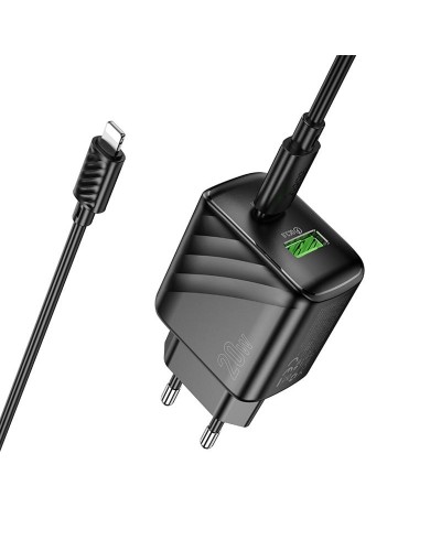 Купити МЗП Hoco CS25A Rico PD20W+QC3.0 (1USB-A/1C) + кабель Type-C to Lightning