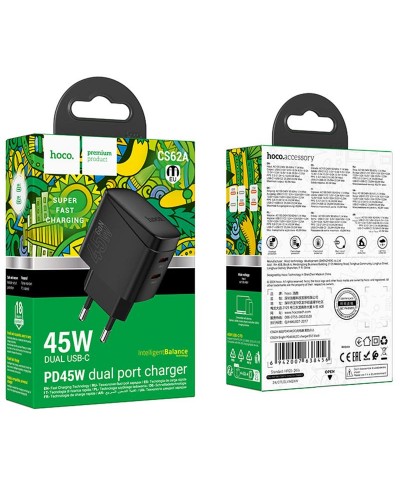 Купити МЗП Hoco CS62A Bright PD45W (2USB-C)