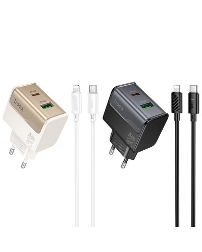 Купити МЗП Hoco CS73A Star Speed PD30W+QC3.0 (1USB-A/1C) + кабель Type-C to Lightning