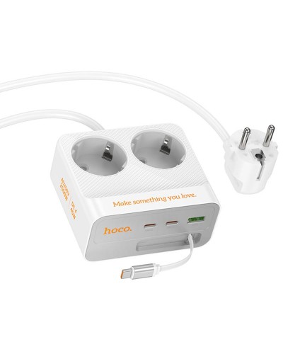 Купити Подовжувач Hoco AC28 Descanso (PD45W/1C/3A/2xSocket) (2m)