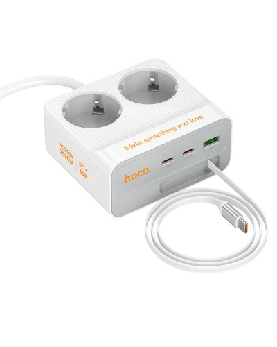 Купити Подовжувач Hoco AC28 Descanso (PD45W/1C/3A/2xSocket) (2m)